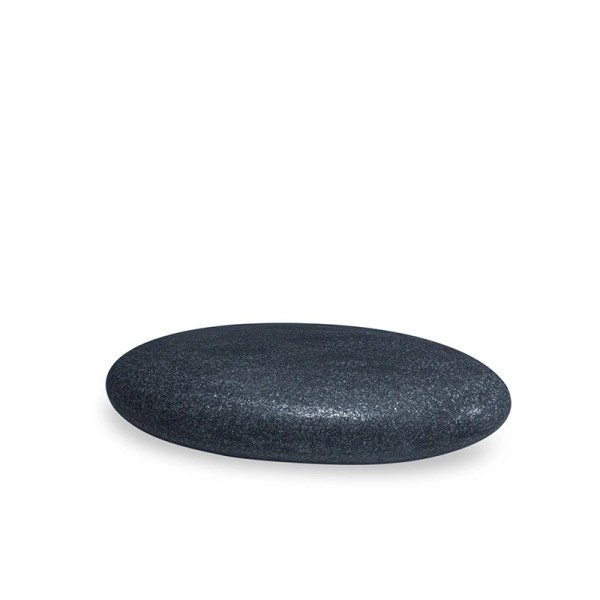 Galet souvenir en granit noir semi‑poli - Ornement à graver - Sansone Origine