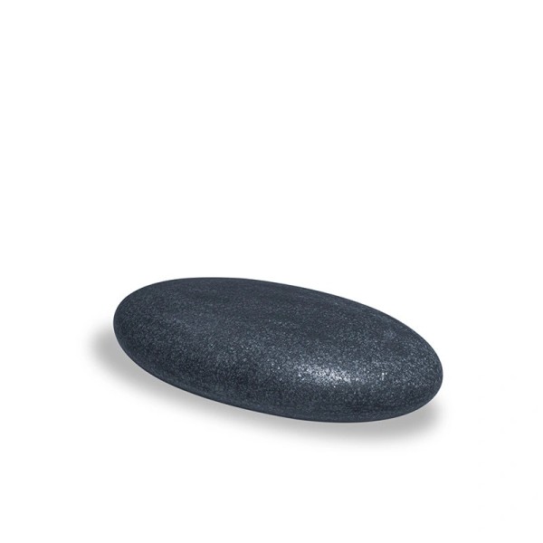 Galet souvenir en granit noir semi‑poli - Ornement à graver - Sansone Origine