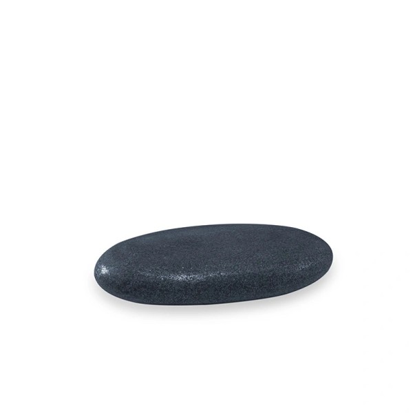 Galet souvenir en granit noir semi‑poli - Ornement à graver - Sansone Origine