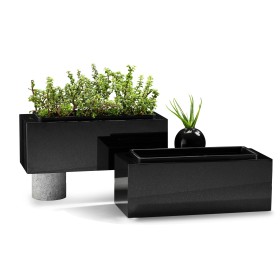 Jardinière massive à angles droits en granit  - Pour fleurir - Sansone Origine