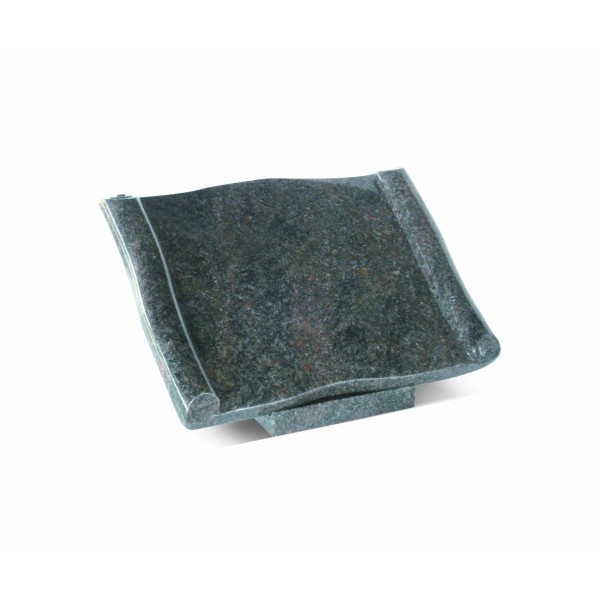 Plaque funéraire - Parchemin en granit sculpté - Sansone Origine