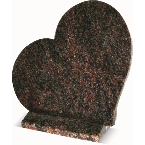Plaque en granit - Cœur  - Avec socle - Sansone Origine