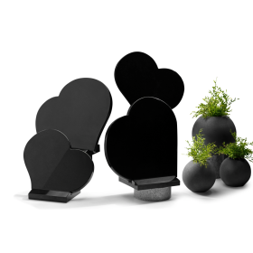 Plaque en granit - Cœur  - Avec socle - Sansone Origine