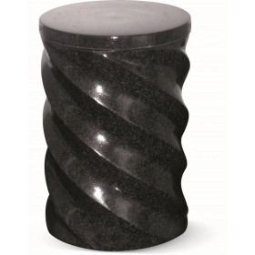 Urne tournée en granit - Forme spirale - Sansone Origine