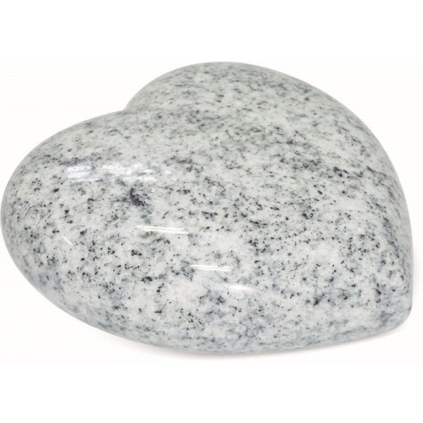 Cœur funéraire bombé en granit - Décor poli personnalisable - Sansone Origine