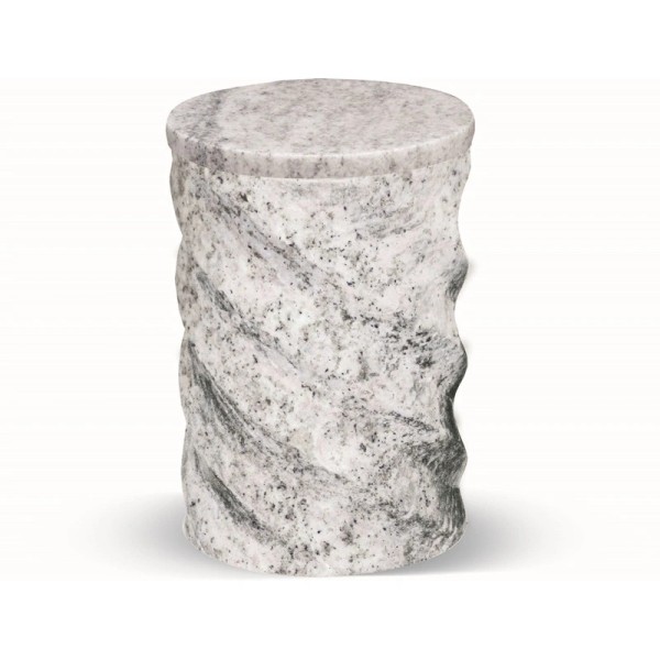 Urne tournée en granit - Forme spirale - Sansone Origine