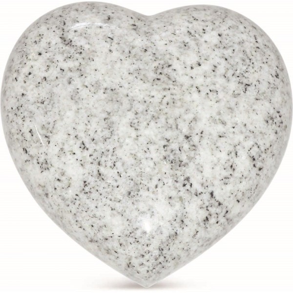Cœur funéraire bombé en granit - Décor poli personnalisable - Sansone Origine