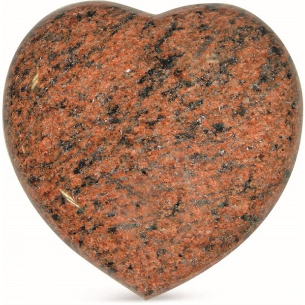 Cœur funéraire bombé en granit - Décor poli personnalisable - Sansone Origine