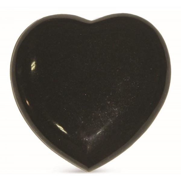 Cœur funéraire bombé en granit - Décor poli personnalisable - Sansone Origine
