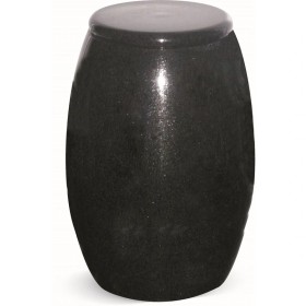 Urne tournée en granit - Forme ovale - Sansone Origine